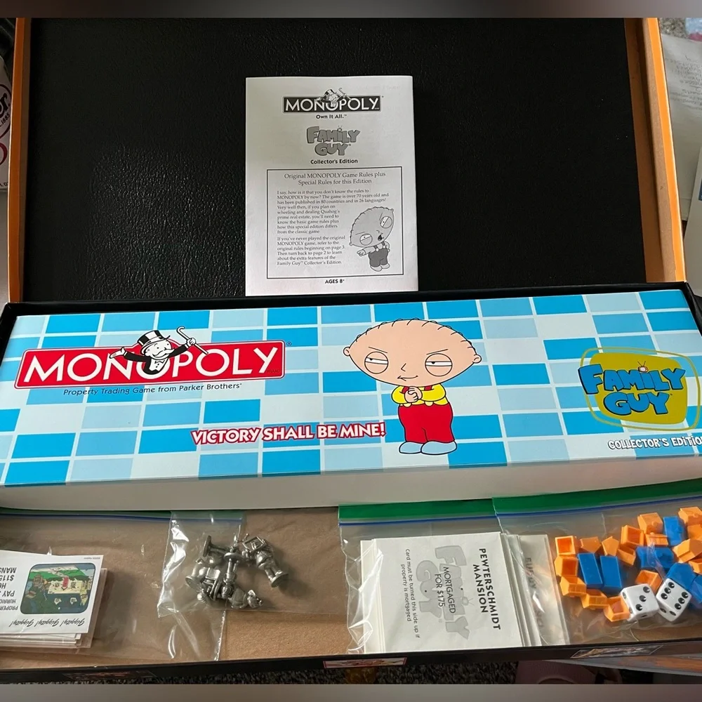 Vintage ‘06 Monopoly The Family Guy Collector’s Edition Pewter pieces board game